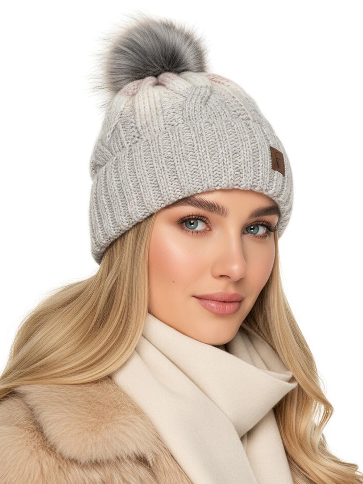 Wintermütze Beanie Hellgrau