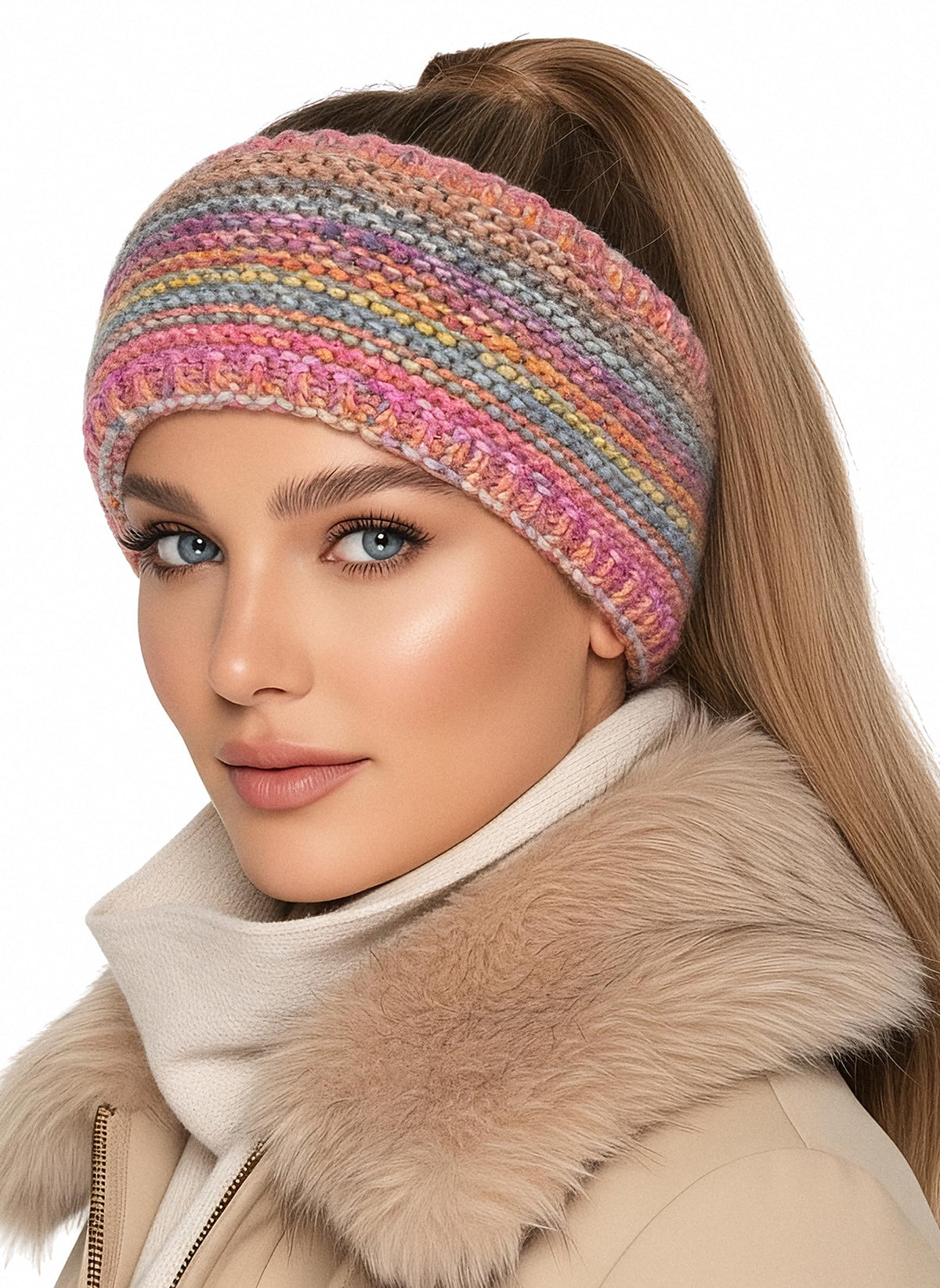 Stirnband Farbverlauf Pink Bunt