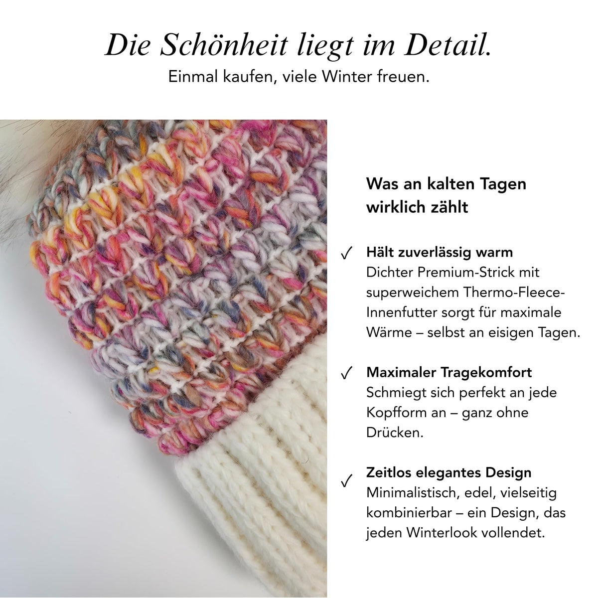 Bommelmütze Detail 3