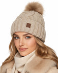 Strickmütze Zopfmuster Creme