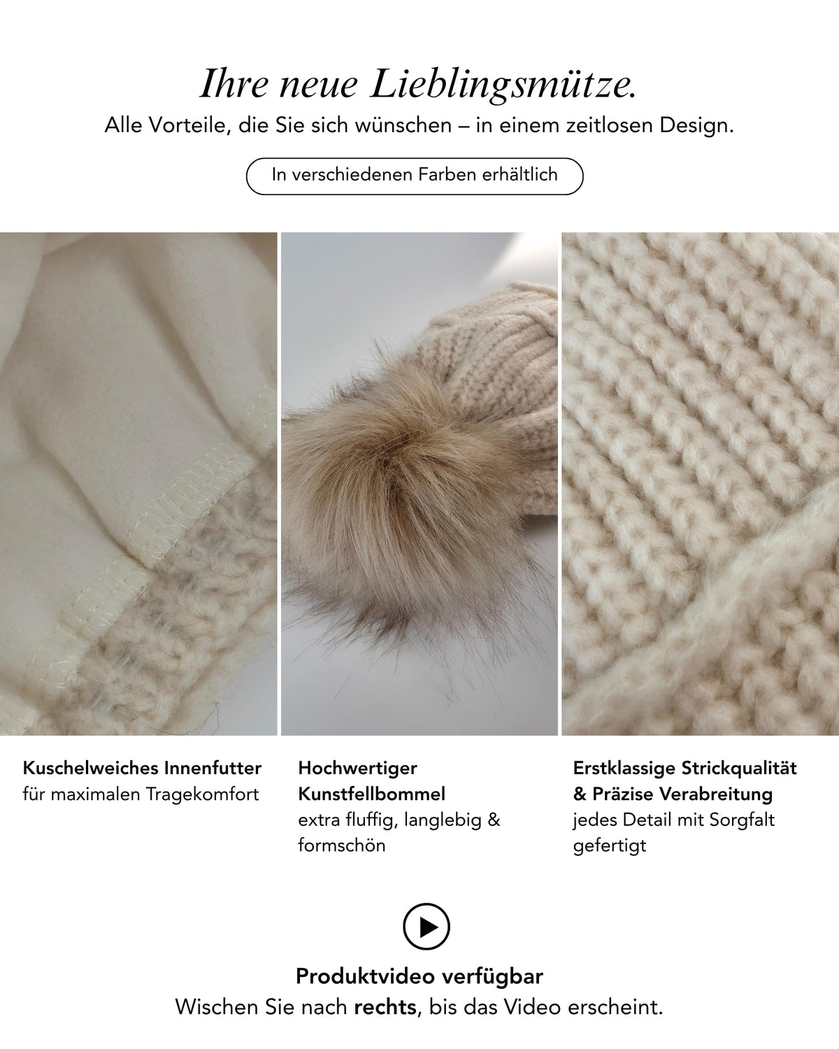 Strickmütze Classic Detail 3