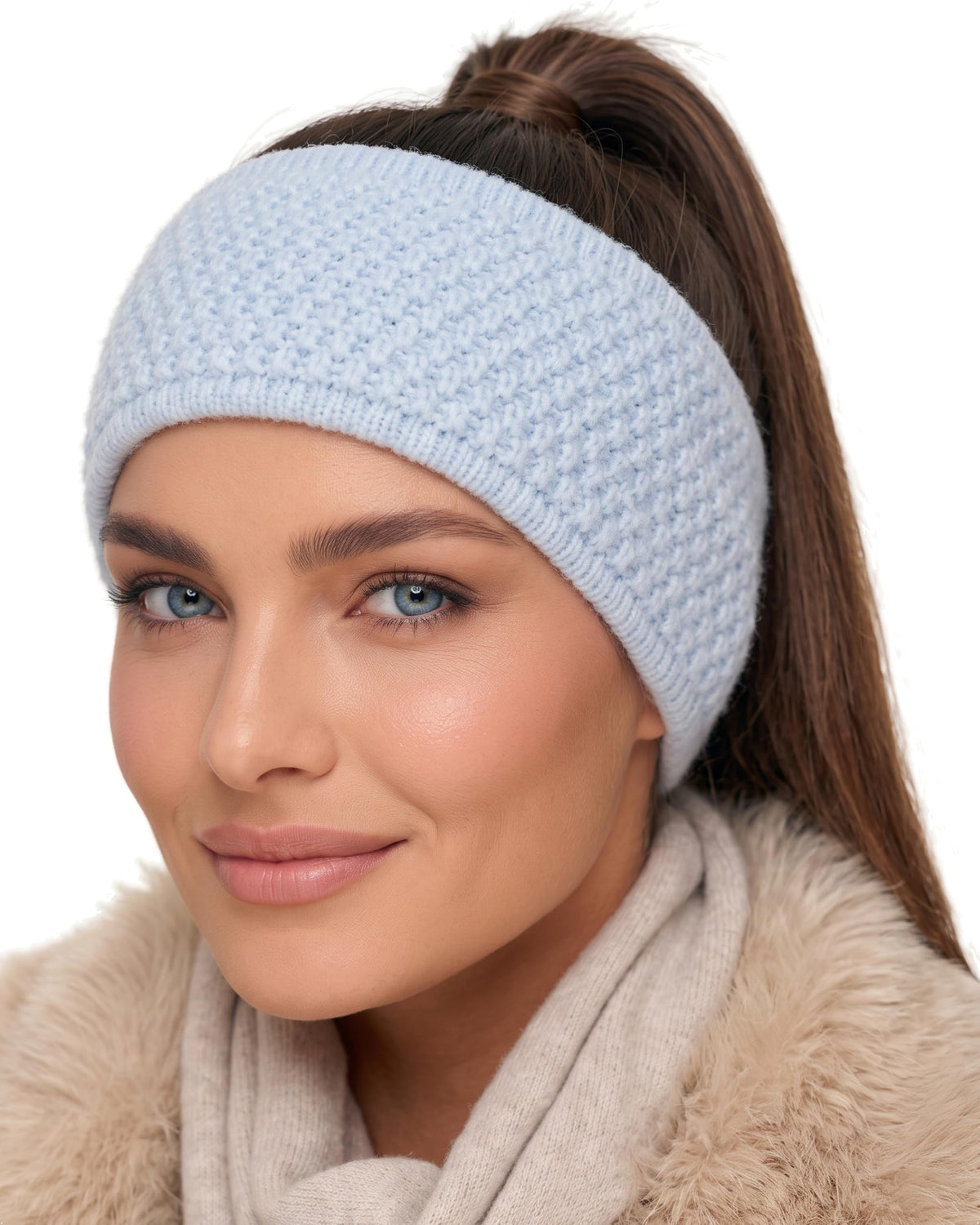 Baesics Stirnband Perlmuster Hellblau