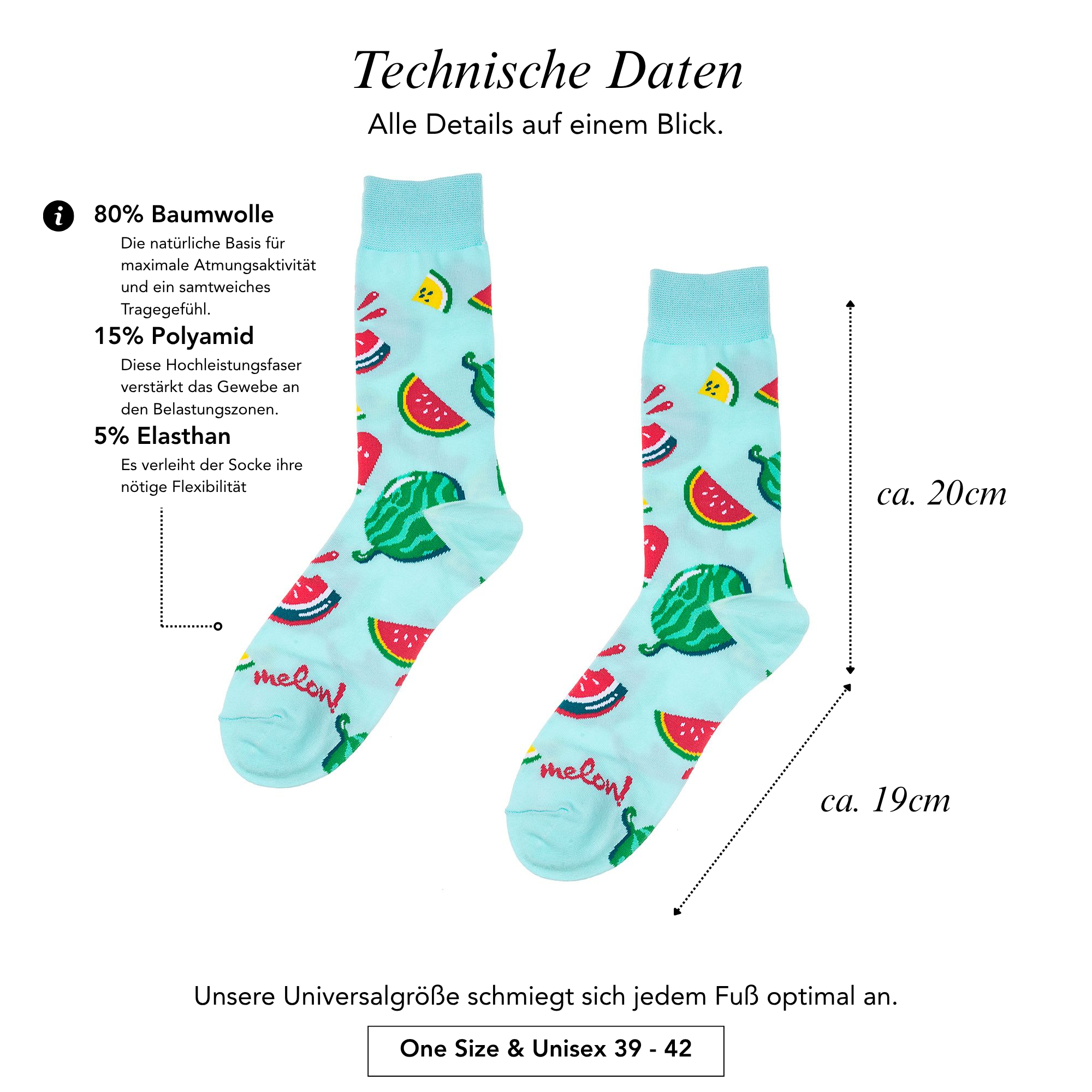 Fancy Socken Melon Breeze