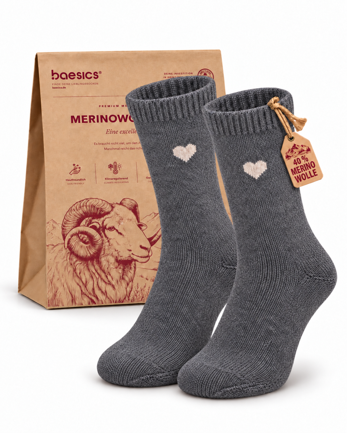 Merino Socken Liebling Anthrazit