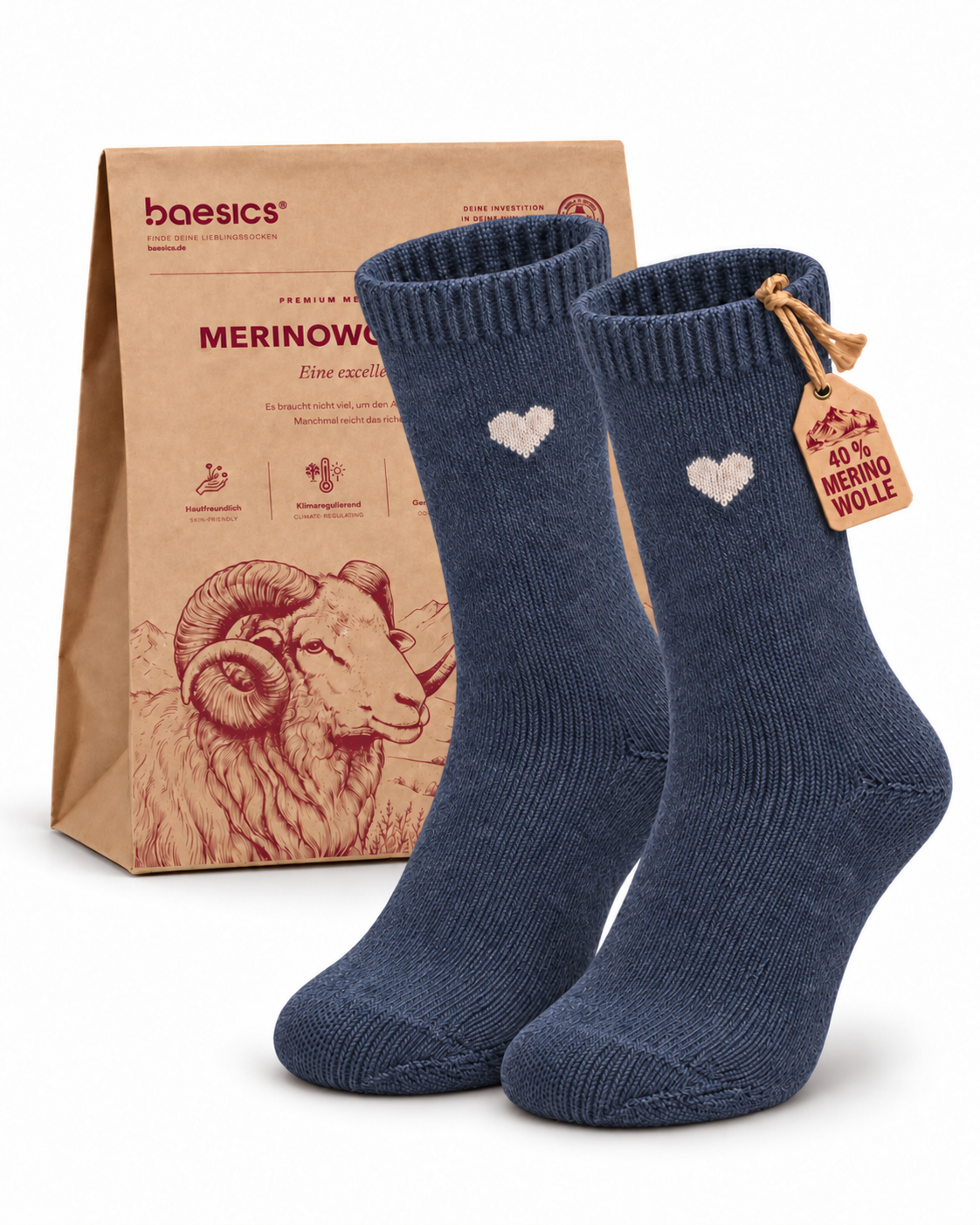 Merino Socken Liebling Jeansblau