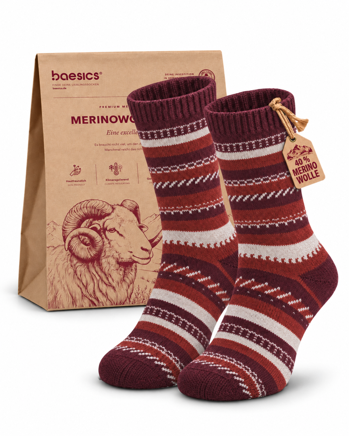 Merino Socken Orbit Bordeaux