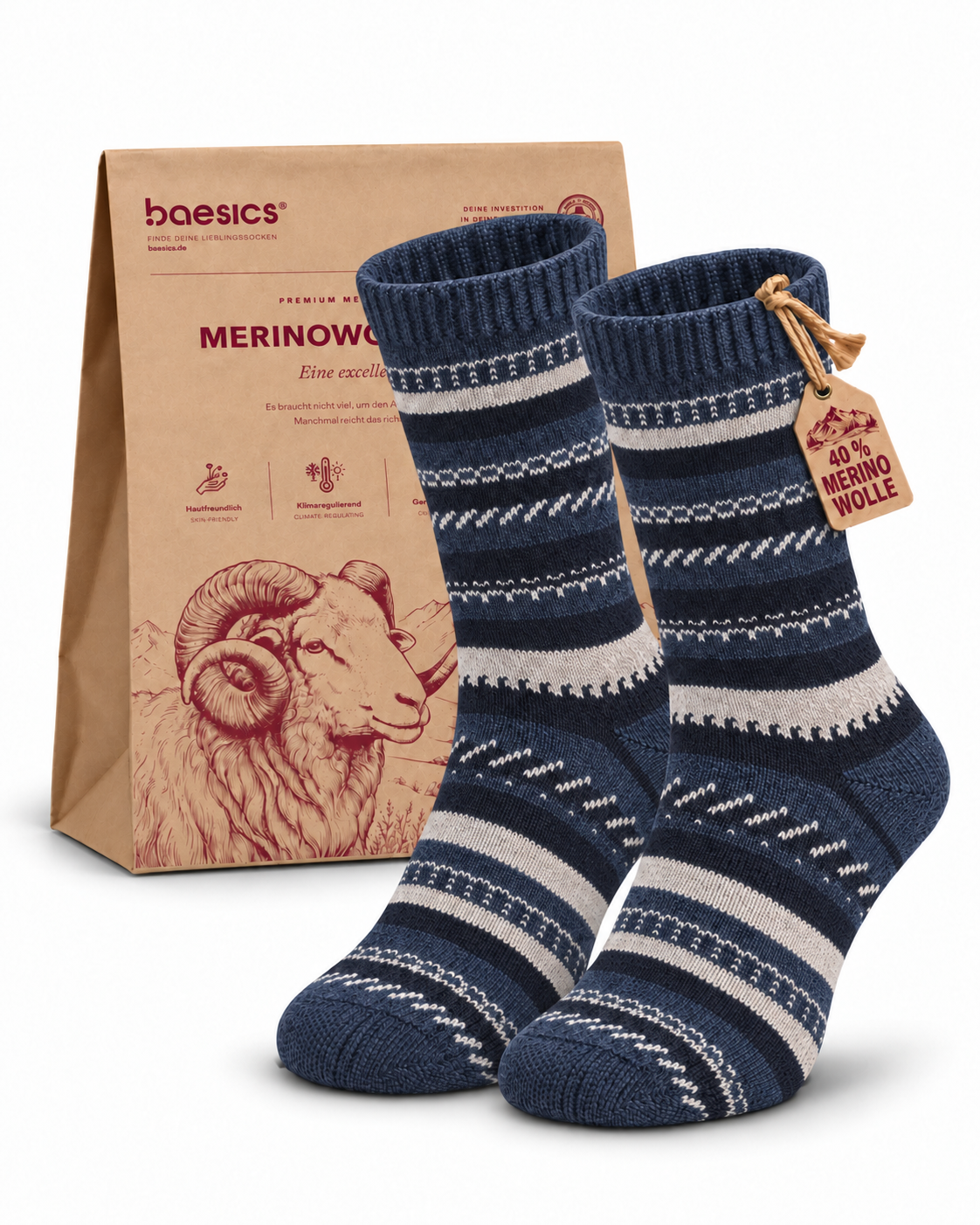 Merino Socken Orbit Navy