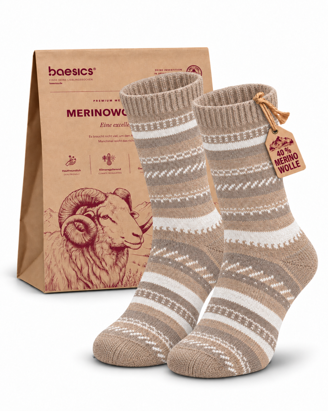 Merino Socken Orbit Oatmeal