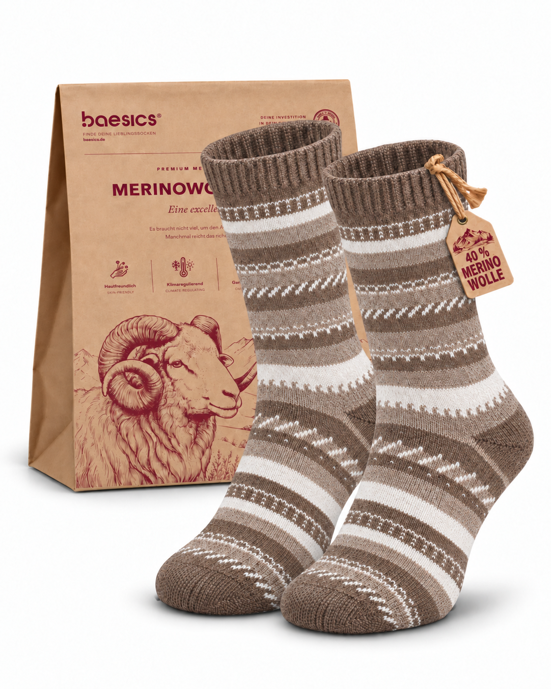 Merino Socken Orbit Taupe