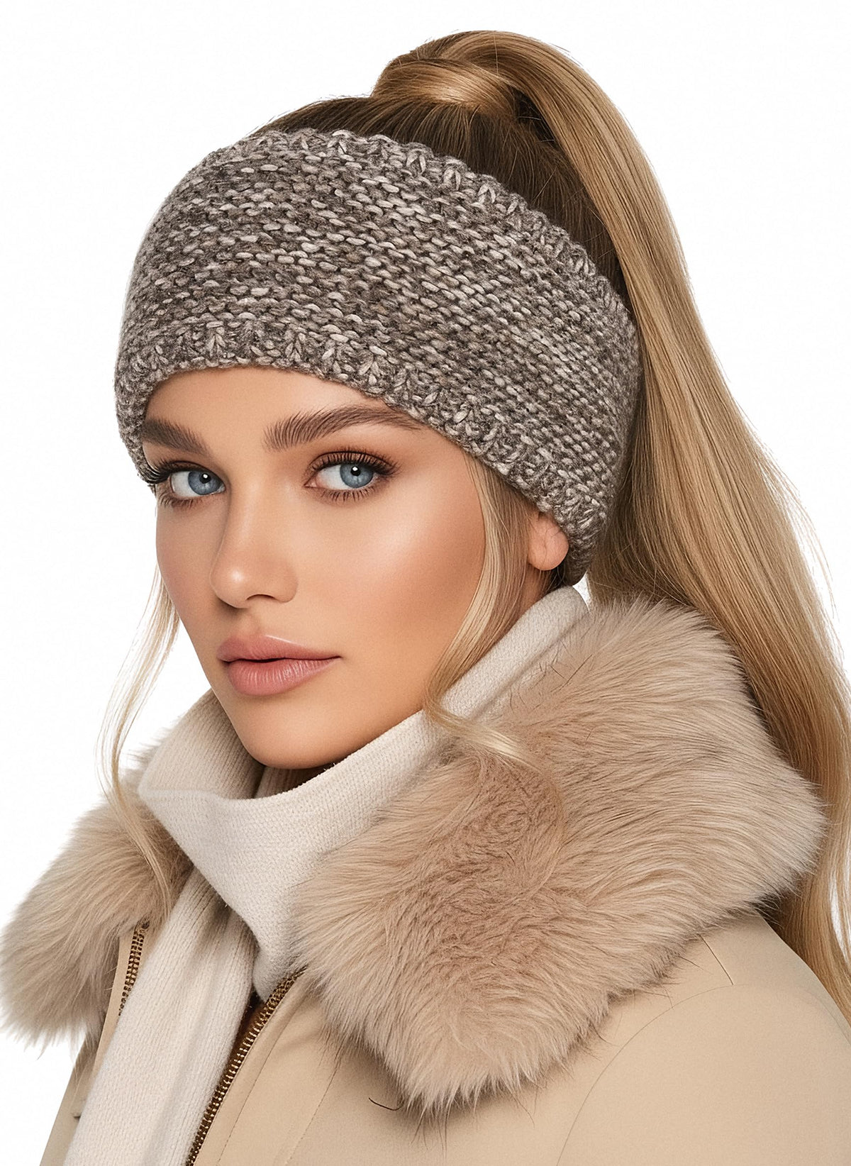 Stirnband Farbverlauf Taupe