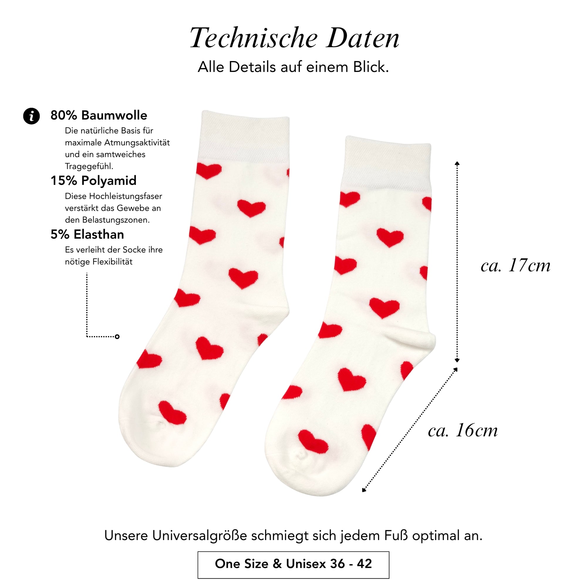 Fancy Socken Rote Herzen