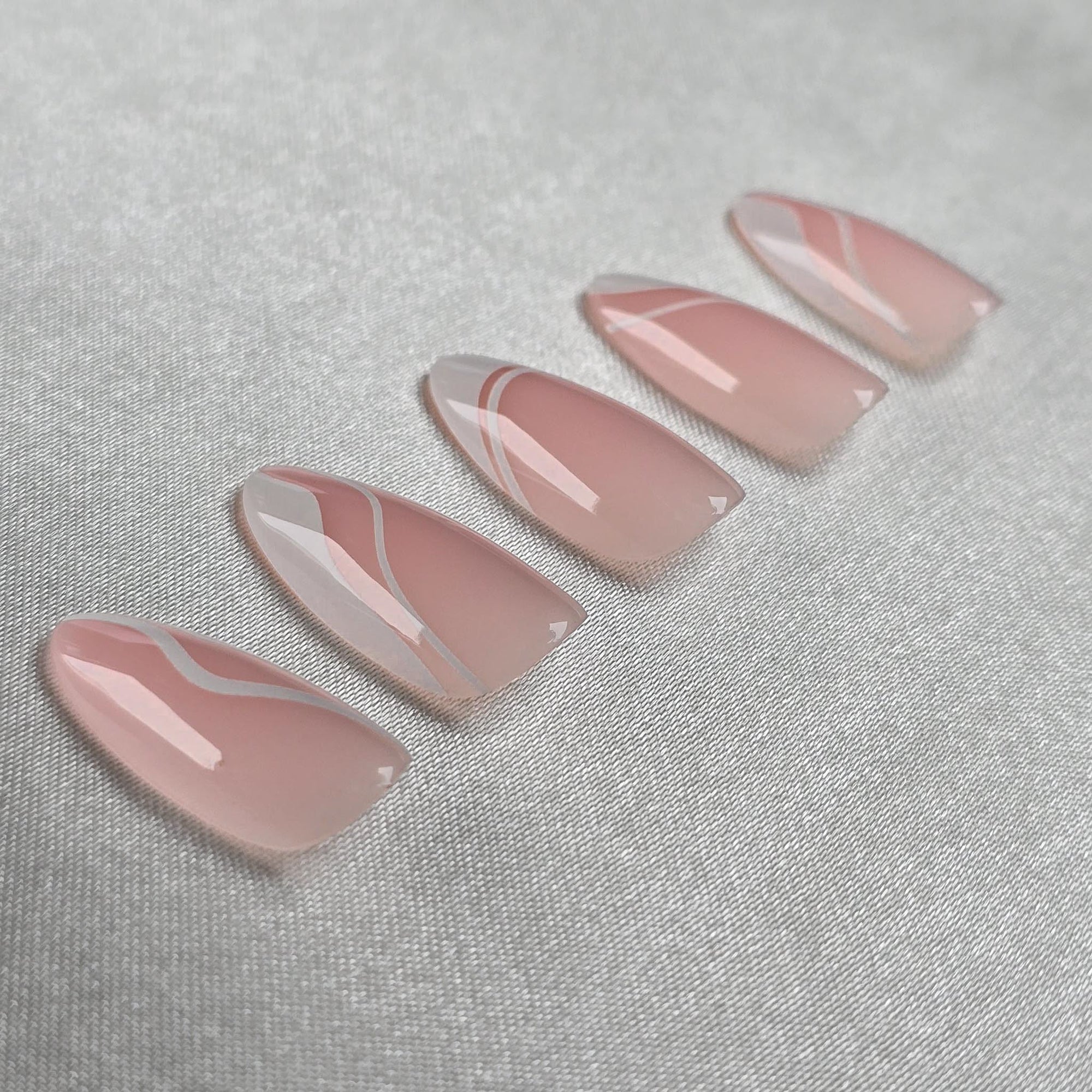 Waves Almond Softgel Press-On Nails