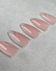 Waves Almond Softgel Press-On Nails
