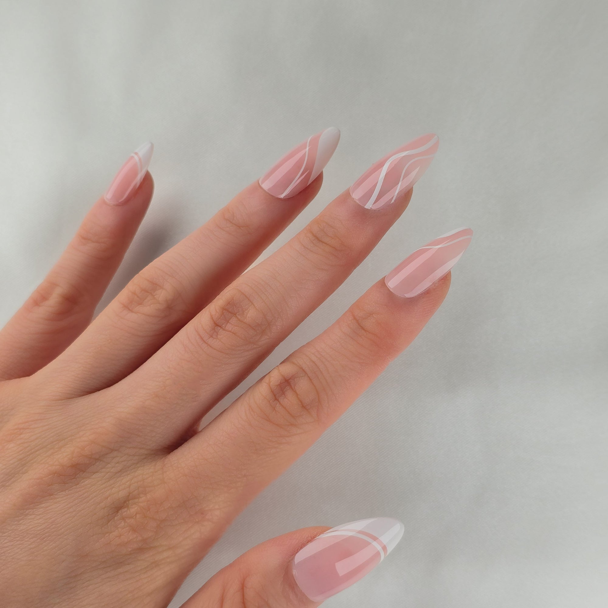 Waves Almond Softgel Press-On Nails