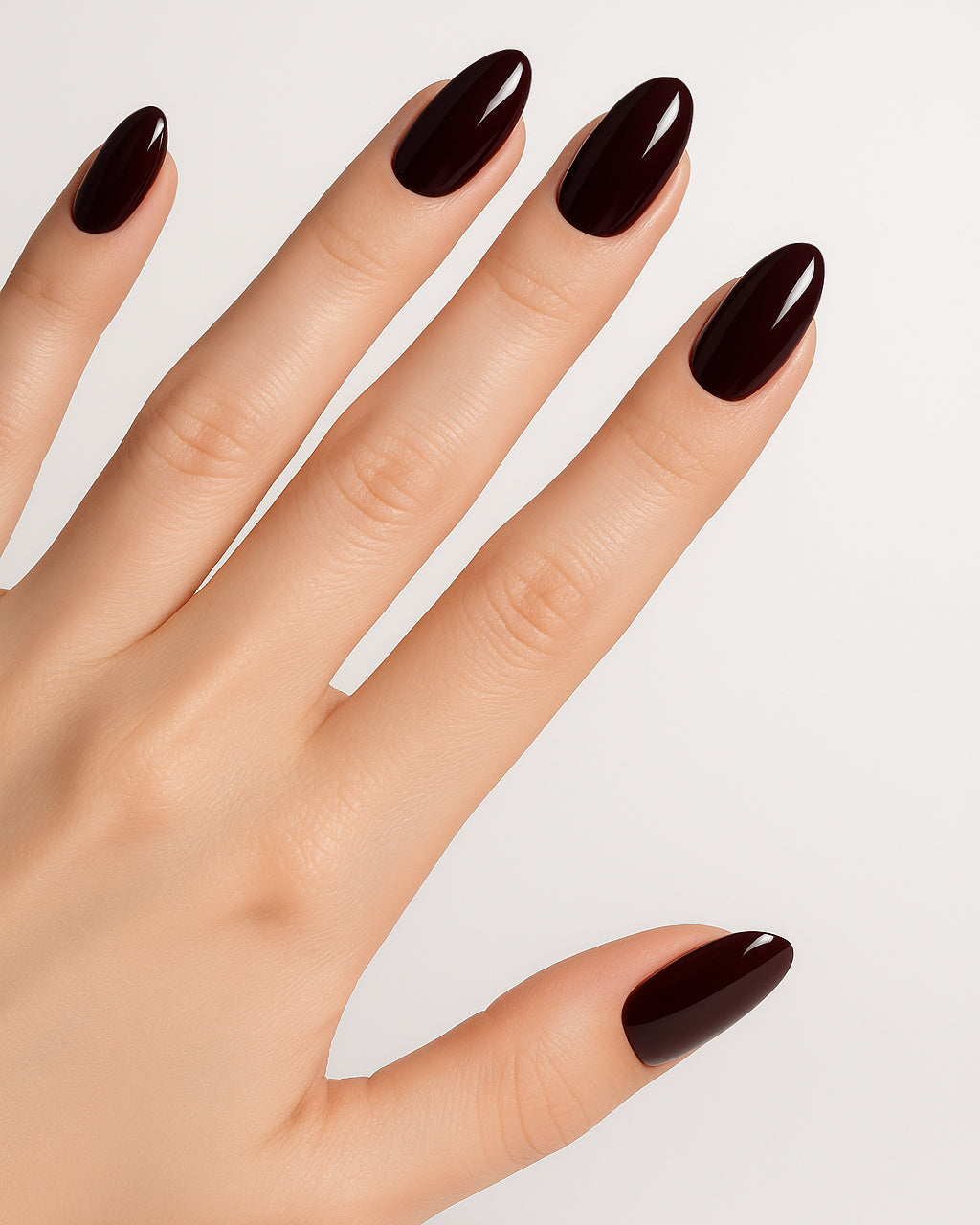 Dunkelrot Oval Softgel Press-On Nails