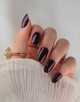 Dunkelrot Oval Softgel Press-On Nails