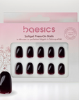 Dunkelrot Oval Softgel Press-On Nails