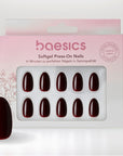 Dunkelrot Oval Softgel Press-On Nails