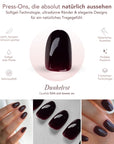 Dunkelrot Oval Softgel Press-On Nails