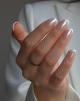 French Glazed Square Softgel Press-On Nails