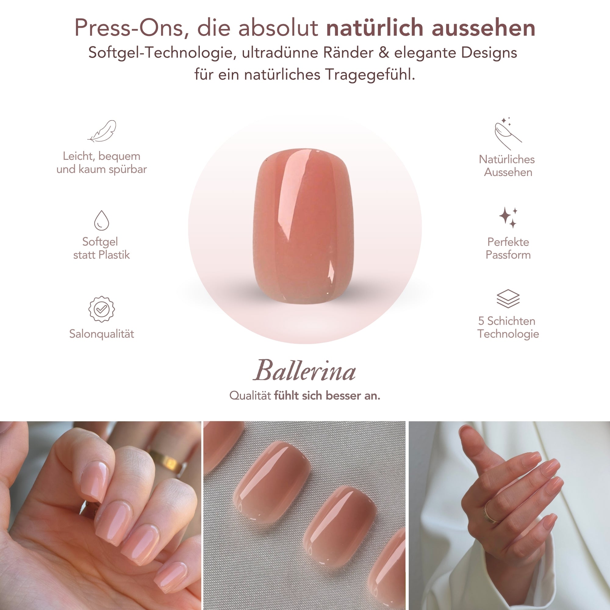 Koralle Square Softgel Press-On Nails