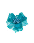 Baesics® Brosche Pfingstrose Meeresblau – 2-in-1 Ansteckblume & Haarclip