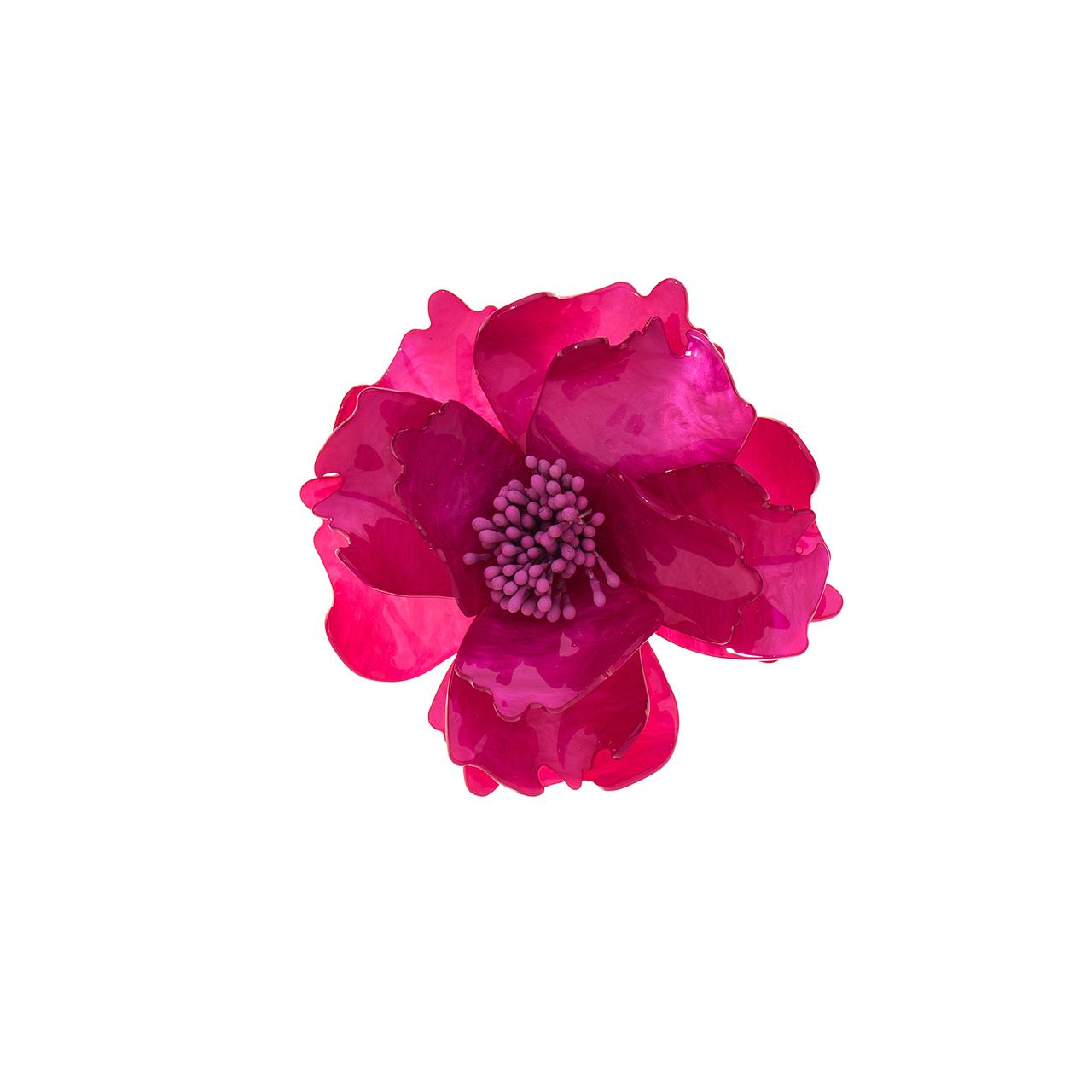 Baesics® Brosche Pfingstrose Pink – 2-in-1 Ansteckblume &amp; Haarclip