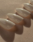 Milk White Almond Softgel Press-On Nails