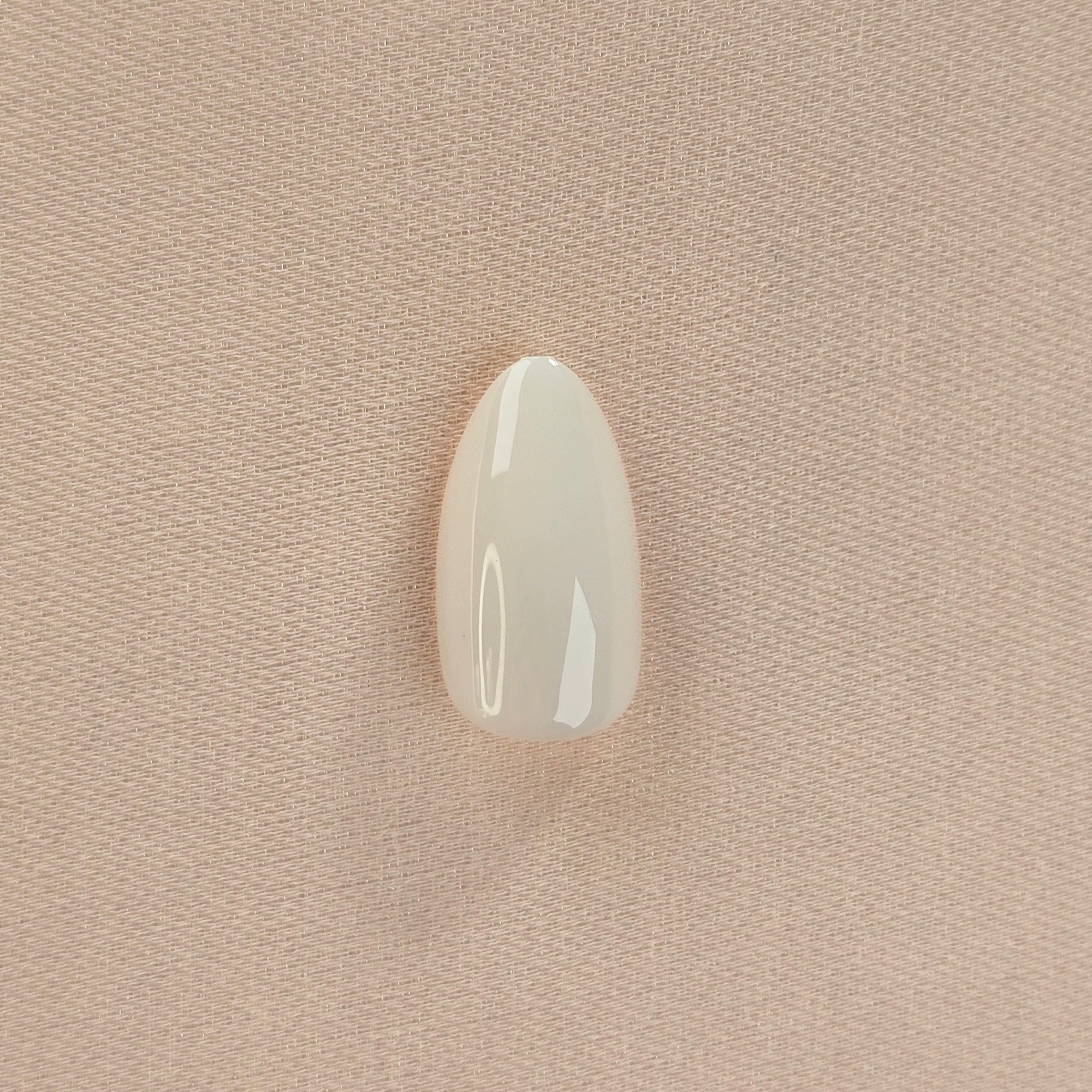 Milk White Almond Softgel Press-On Nails