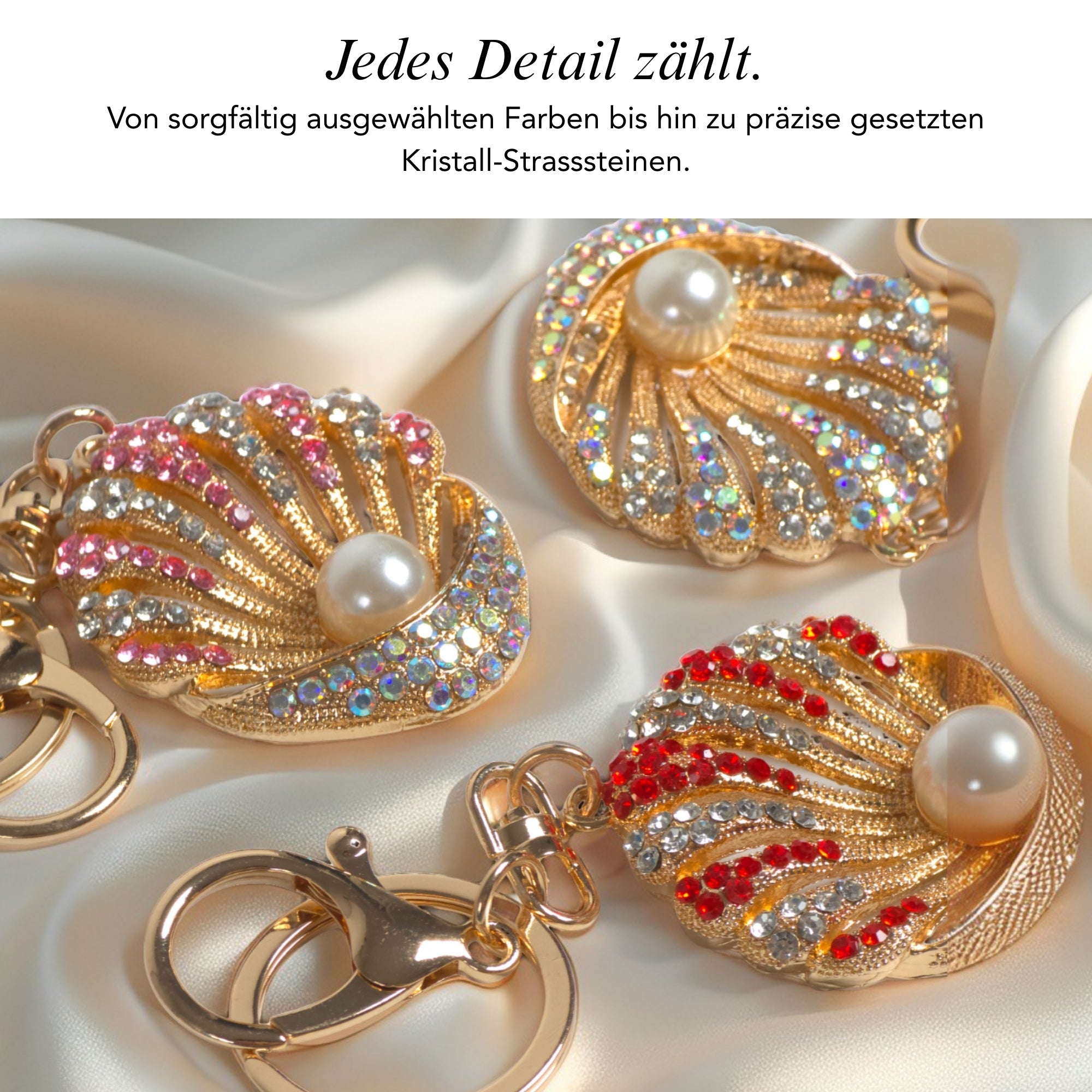 Muschel Anhänger &quot;Ocean Pearl&quot; | Eleganter Schlüssel- &amp; Taschenanhänger