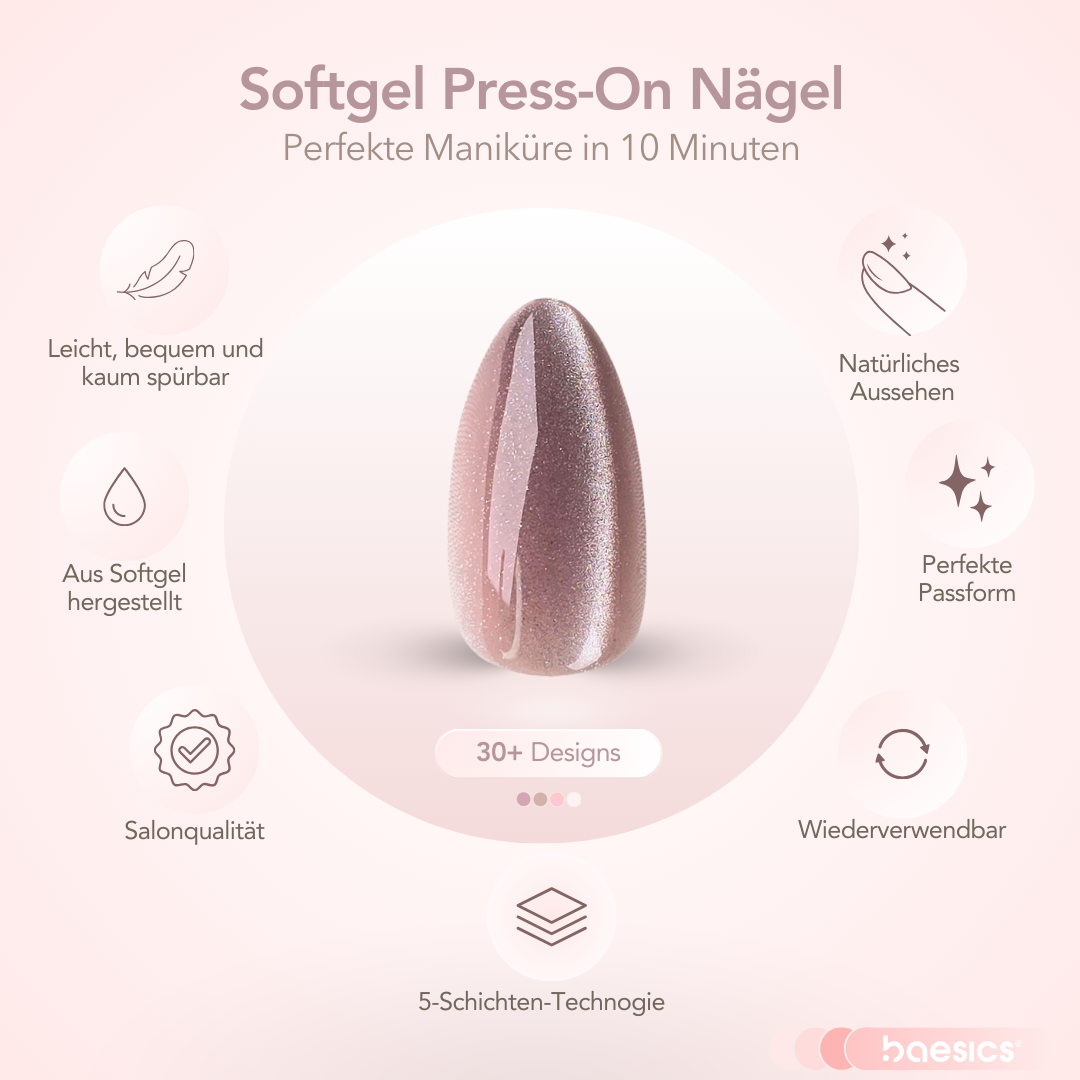 Viola Cat Eye Almond Softgel Press-On Nails
