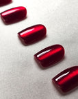 Rubin Cat Eye Square Softgel Press-On Nails