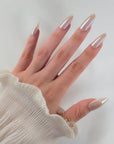 Ivory Glazed Almond Softgel Press-On Nails