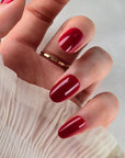 Weinrot Oval Softgel Press-On Nails