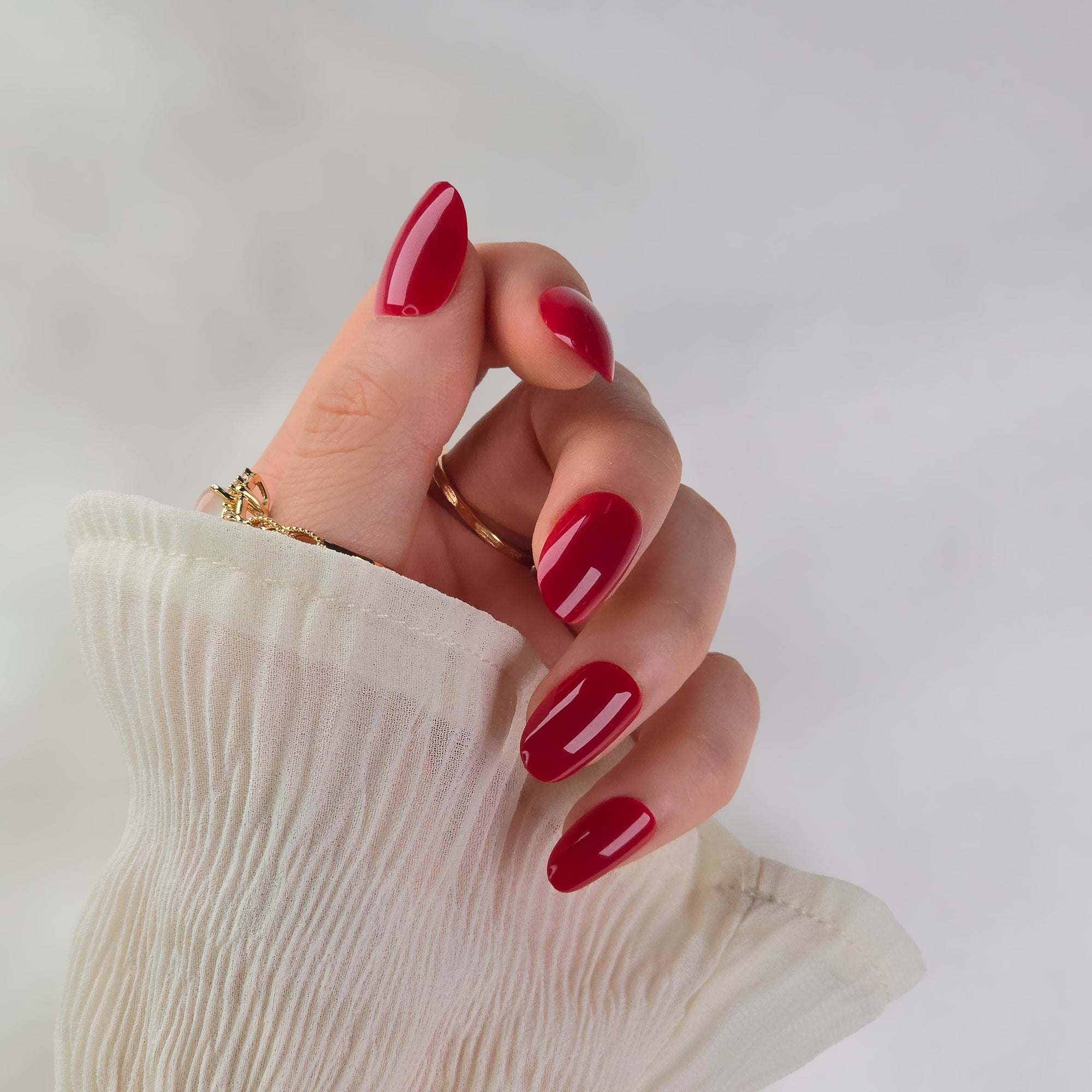 Weinrot Oval Softgel Press-On Nails