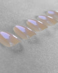 Perlmutt Oval Softgel Press-On Nails