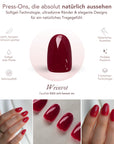 Burgundy Oval Softgel Press-On Nails
