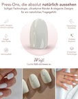 White Oval Softgel Press-On Nails
