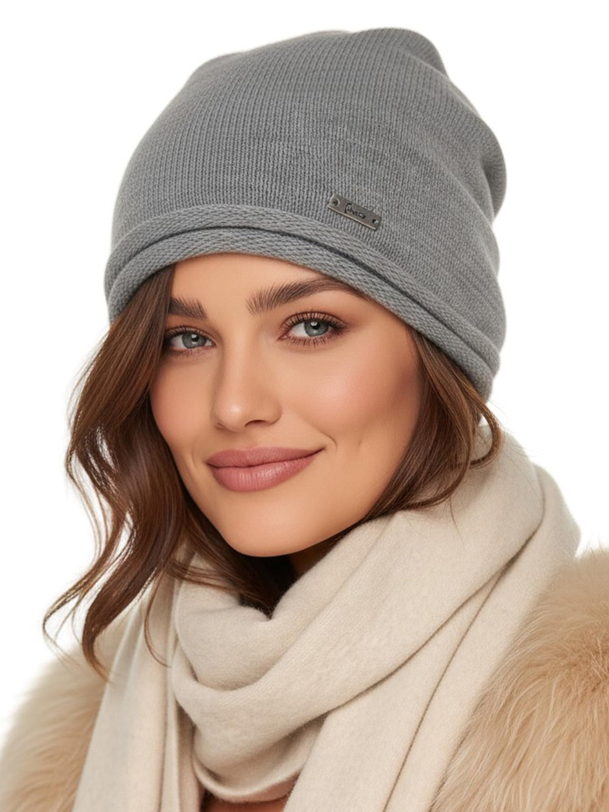 Baesics® Beanie Herren Hellgrau