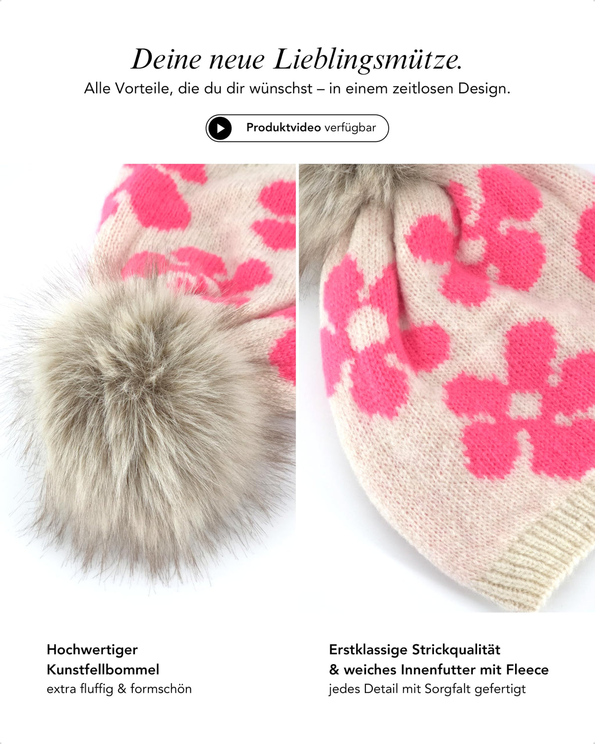 Baesics® Bommelmütze Blumen