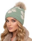 Baesics® Bommelmütze Blumen Mint