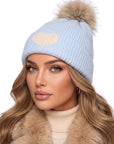 Baesics® Bommelmütze Herz Blau