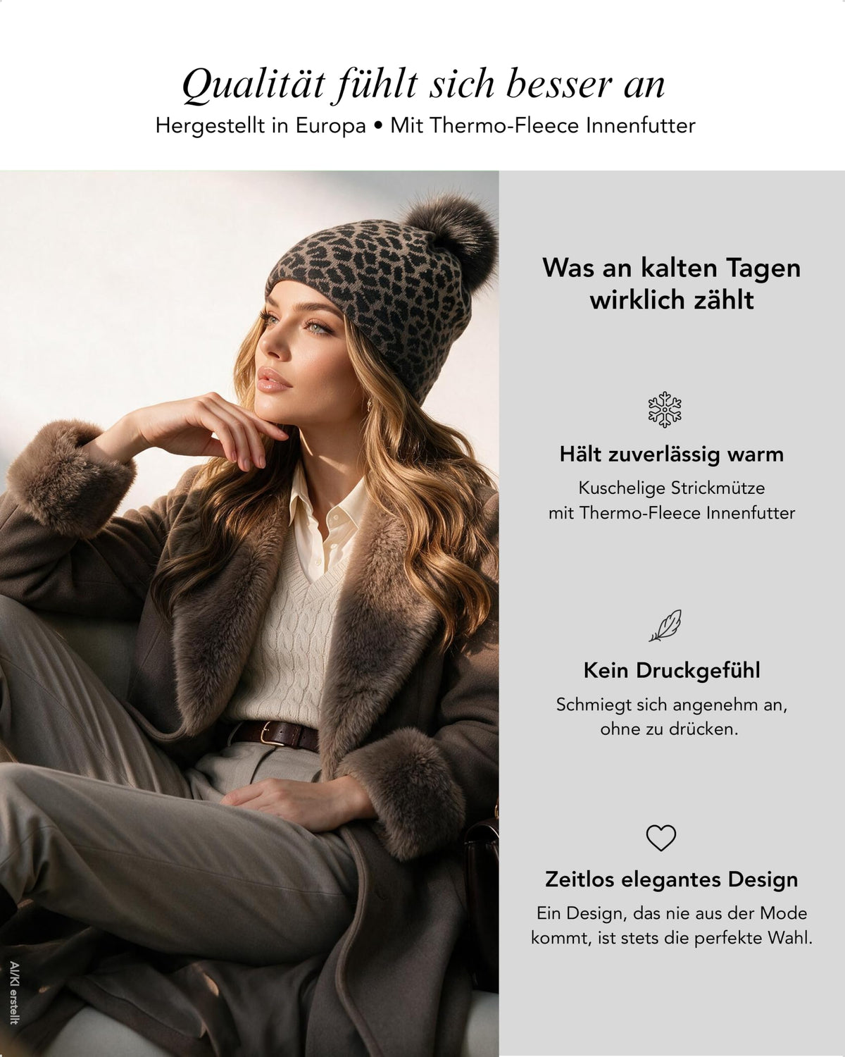 Baesics® Bommelmütze Leopard Verlauf