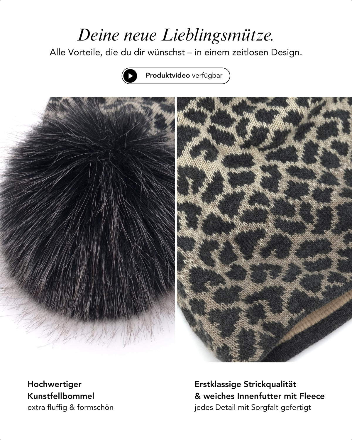Baesics® Bommelmütze Leopard Verlauf