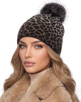 Baesics® Bommelmütze Leopard Verlauf Schwarz