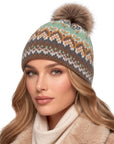 Baesics® Bommelmütze Lurex Norweger Damen Mint