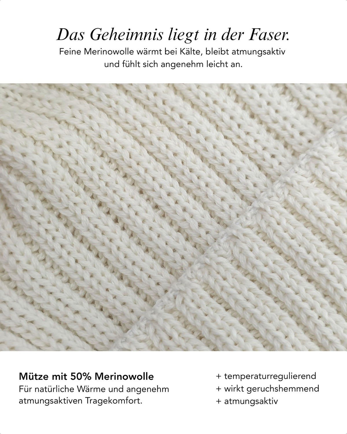 Baesics® Bommelmütze Merino Grobstrick