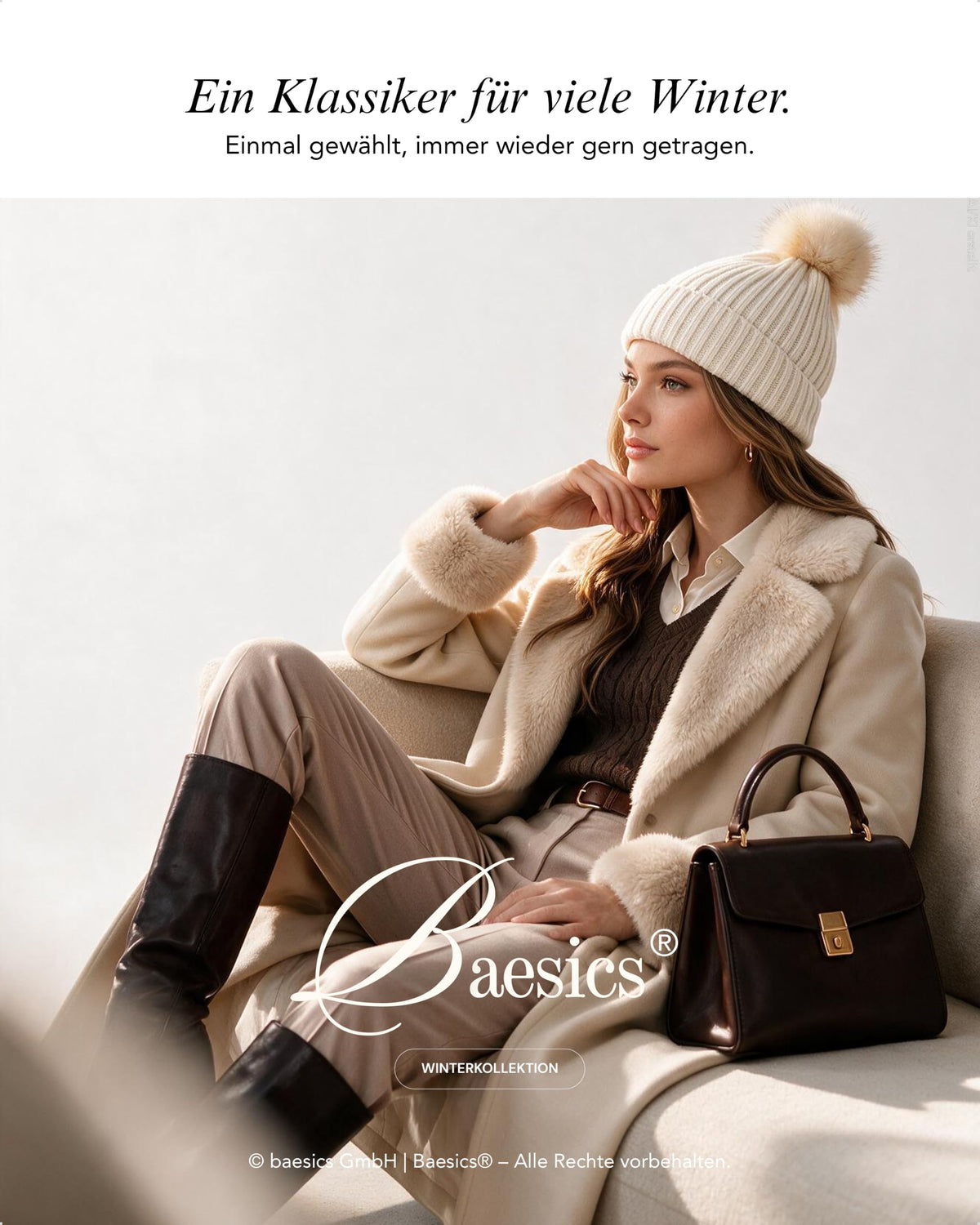 Baesics® Bommelmütze Merino Grobstrick