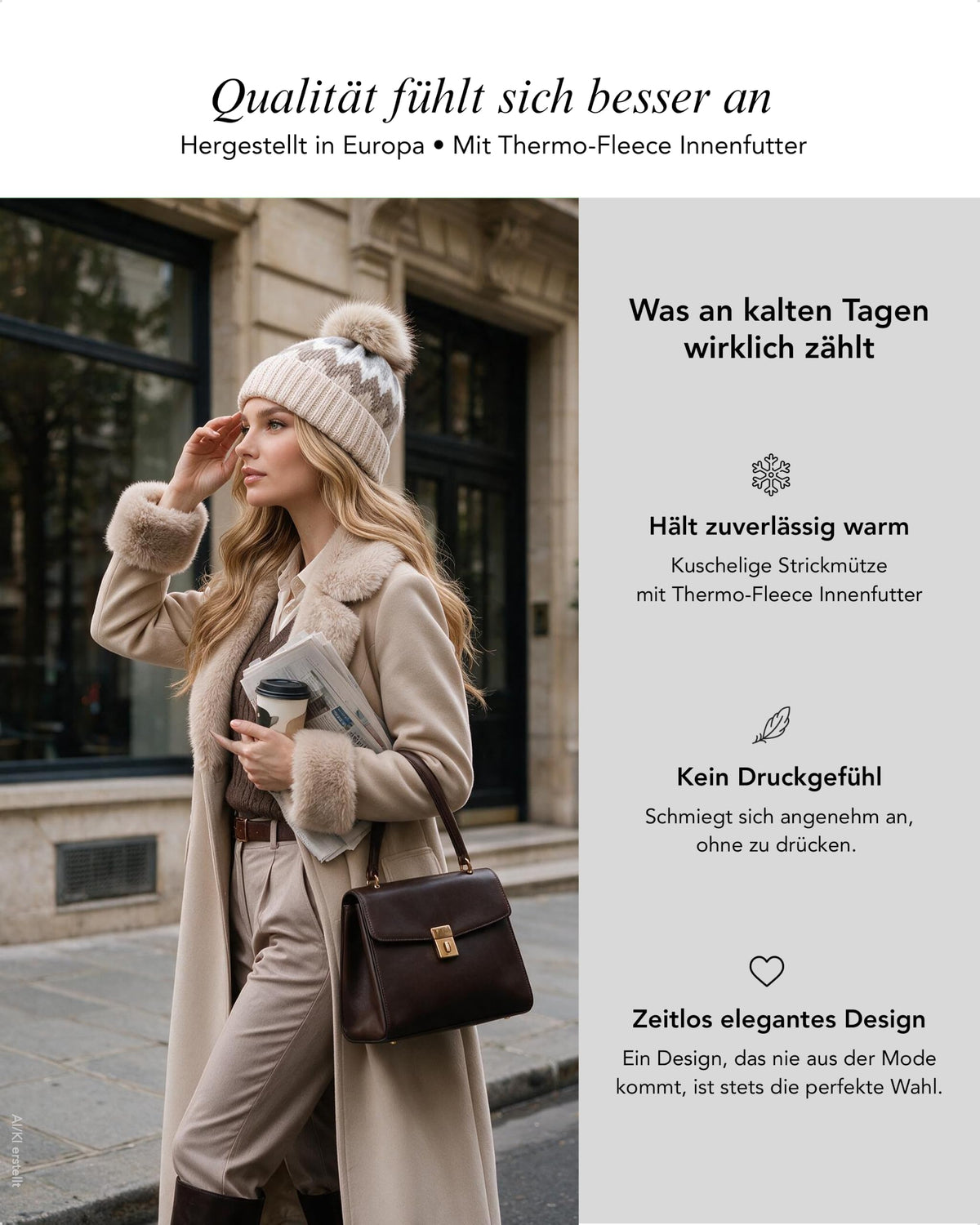 Baesics® Bommelmütze Norweger Zickzack