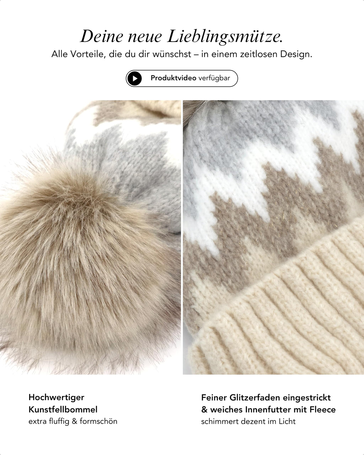 Baesics® Bommelmütze Norweger Zickzack